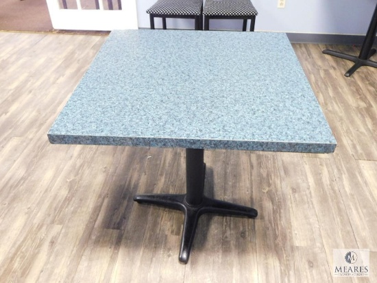 Green Marble Laminate Four-Top Dining Table