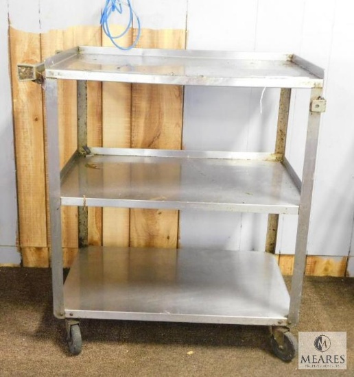 Stainless Steel Rolling Serving Cart Three Shelf