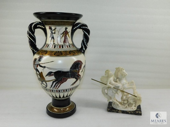 Beautiful Handmade Greek Vase and Bone Sculpture by G. Ruggeri