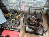 Mixed Lot of Machine Shop Tools, Chucks, Overhead Crane Dolly