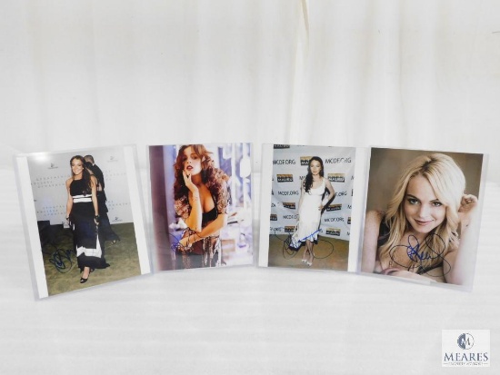 Lot of Four Autographed Pictures - Lindsay Lohan (x4)