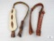 Two Leather Rifle Slings. One Padded and One Military Style