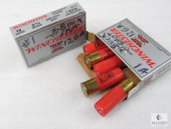 Winchester 12 Ga. 2-3/4" Unplated No. 1 Buckshot. Two 5 Round Boxes