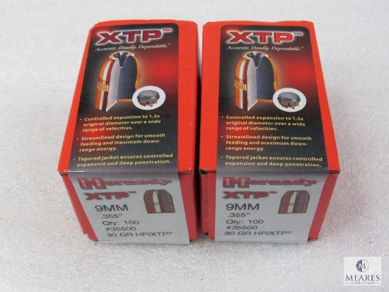 Hornady XTP 9mm 90 Gr. HP/XTP, Two boxes of 100
