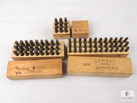 Three Sets of Letter and Number Stamp Sets. 1/16 and 3/16