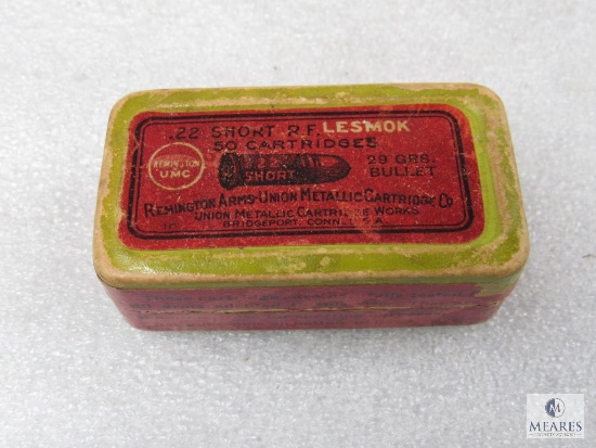 Vintage Box of Remington UMC .22 Short Lesmok Ammo