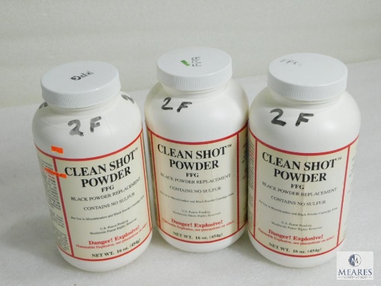 Three One Pound Containers of Clean Shot Black Powder Substitute