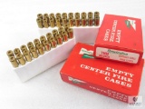 Remington Empty Center Fire Cases for 7mm Mauser. Two Factory Red Boxes