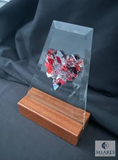 Here's my Heart Cut Glass Art with Stand