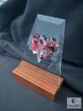 Here's my Heart Cut Glass Art with Stand