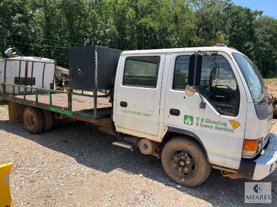 2002 Isuzu NPR-HD Crew Cab Truck with Landscape Bed and Ramp