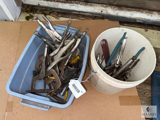 Large Lot of Vise Grips, Welding Clamps and Pliers
