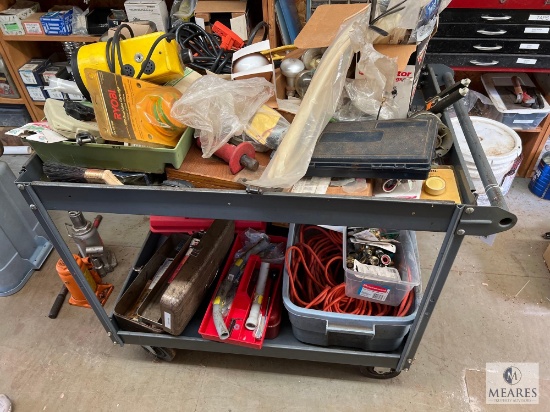 Metal Rolling Cart and Contents