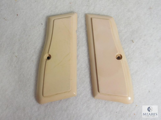 Synthetic Ivory Tone Grips for Browning Hi-Power.