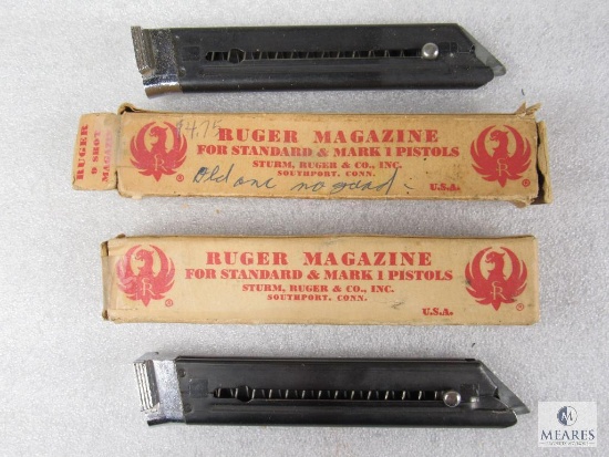 Two Ruger Mk I .22LR Magazines with Original Boxes