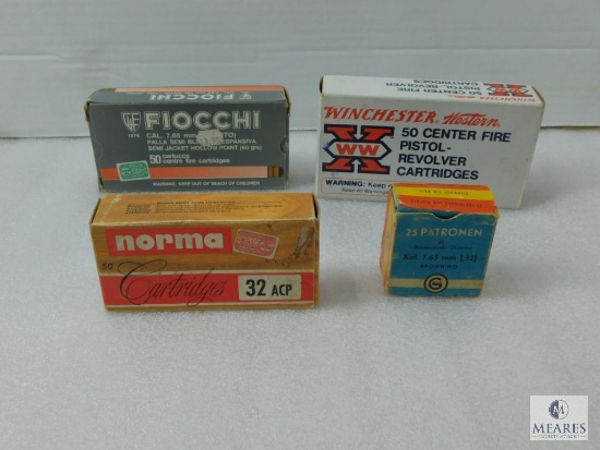 Four partial boxes of .32 ACP Ammo