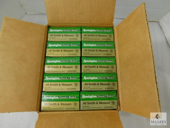 Remington .40 S&W Golden Saber 165 Gr. JHP. Full Case