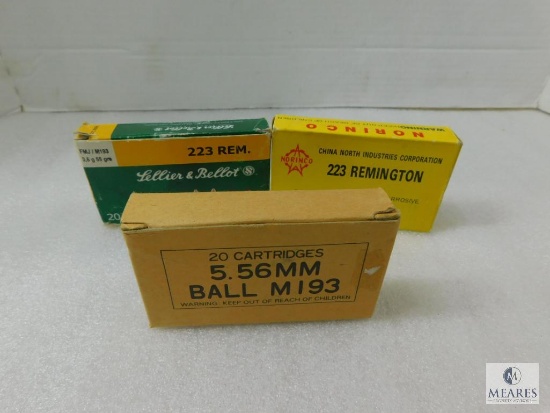 Mixed Lot of three boxes of .223 Rem. 55 Gr. FMJ Ammo