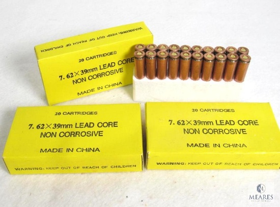 Chinese Yellow Box 7.62x39 Copper Washed Ammo Three Boxes