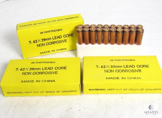 Chinese Yellow Box 7.62x39 Copper Washed Ammo Three Boxes