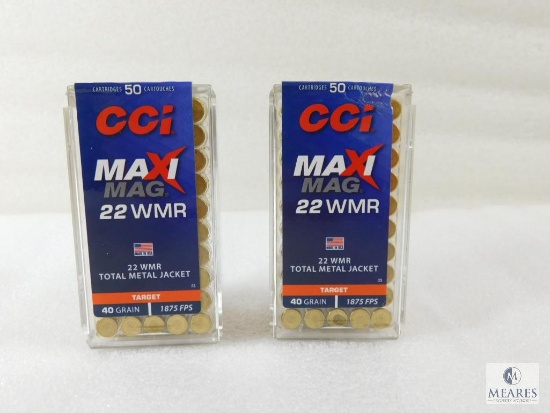 100 Rounds CCI Maxi-Mag .22 Magnum Ammo. 40 Grain TMJ