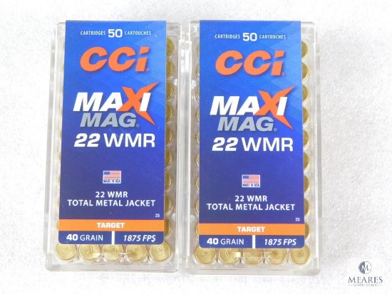 100 Rounds CCI Maxi-Mag .22 Magnum Ammo. 40 Grain TMJ