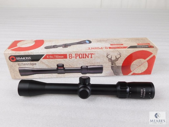 New Simmons Eight Point 3-9x32mm Rifle Scope. Matte Finish and Duplex Reticle