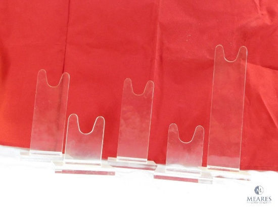 Lot of Five Clear Acrylic Display Stands