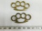 Two Pairs of Brass Knuckles 4.5 Inches Wide