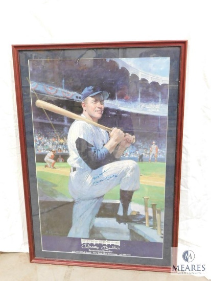 Framed and Matted Image of Mickey Mantle with Signature