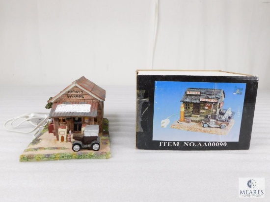 Set of Two Miniature Garages with Lights