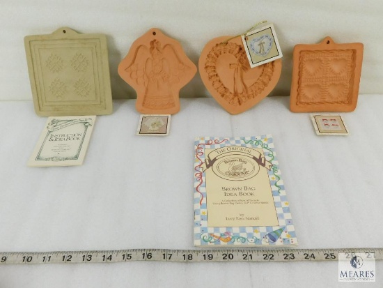 Lot of Four Handcast Cotton Paper Art Molds With Instruction Book