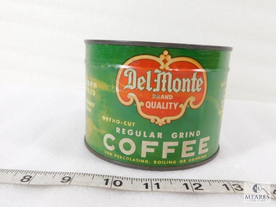 Vintage Del Monte Ortho-Cut Regular Grind Coffee in Original Sealed Tin with Opener