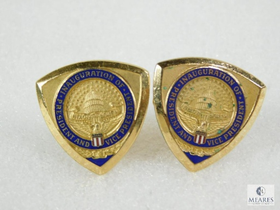 1973 Nixon Agnew Cufflinks - Exclusive Attendees for Inaugural Ball in Original Box