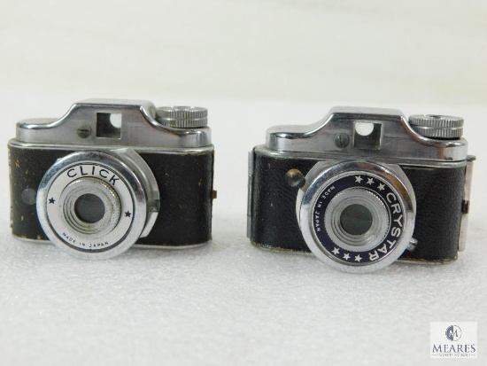 Lot of Two Vintage Mini Spy Cameras by Crystar and Click