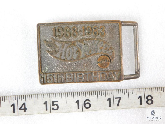 Vintage 1983 Hot Wheels 15th Birthday Belt Buckle