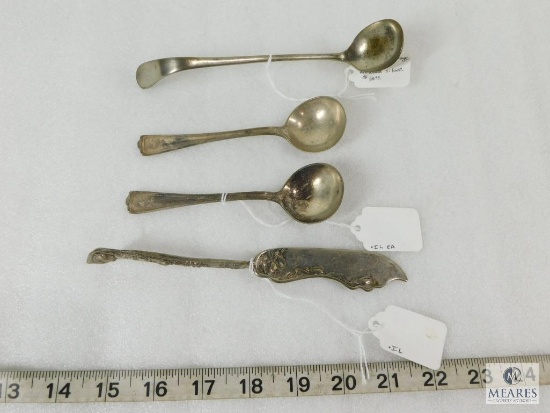 Lot of Four Vintage Spoons Includes Newark Silver