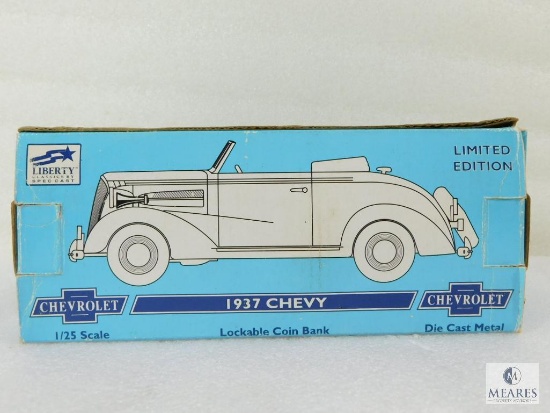 Liberty Chevrolet 1937 Die Cast Coin Bank 1/25 Scale - Police Car