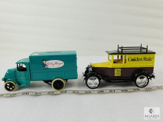 Lot of Two Die Cast Metal Coin Banks Vehicles