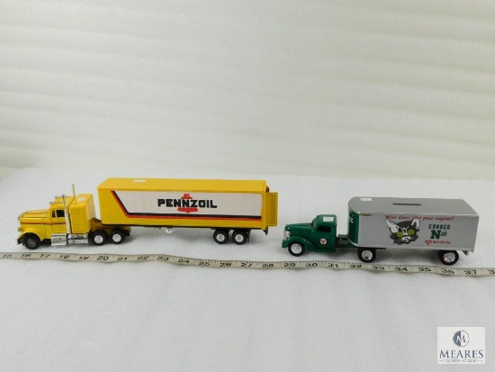 Lot of Two Tractor Trailers Includes One Ertl Coin Bank