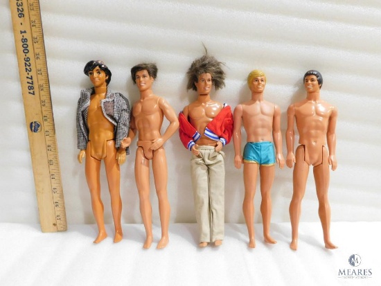 Lot of Five Male Dolls - Dated 1968