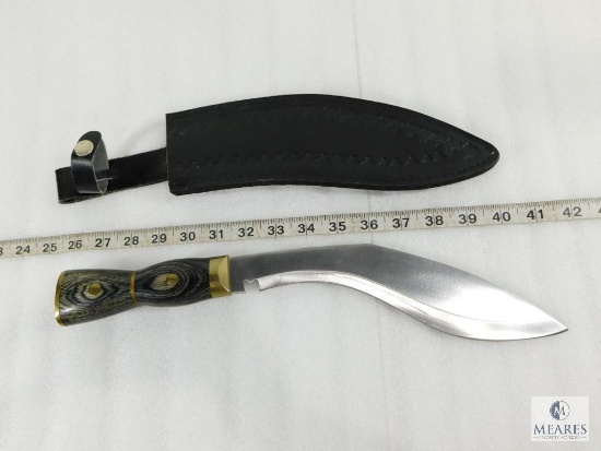 Khukuri Style Knife with Leather Sheath