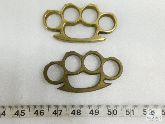 Two Pairs of Brass Knuckles 4.5 Inches Wide