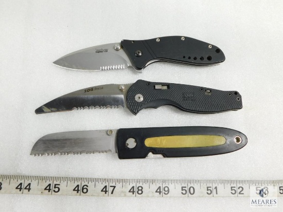 Lot of Three Knives with Clips