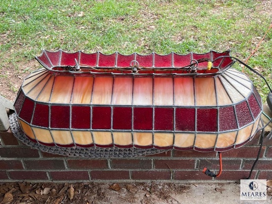 Beautiful Art Glass Hanging Pool Table Light