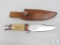 New Bone Handled Fixed Blade Hunter with Leather Sheath