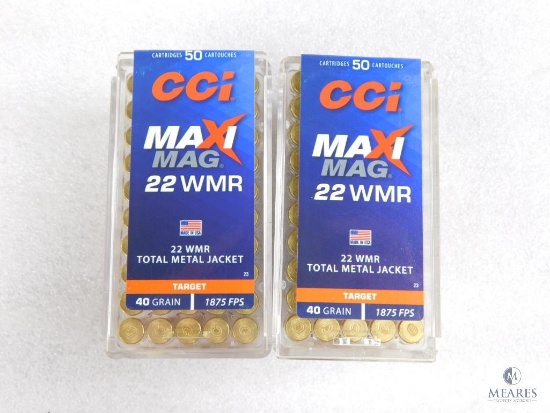 100 Rounds CCI Maxi-Mag .22 Magnum 40 Grain TMJ Ammo
