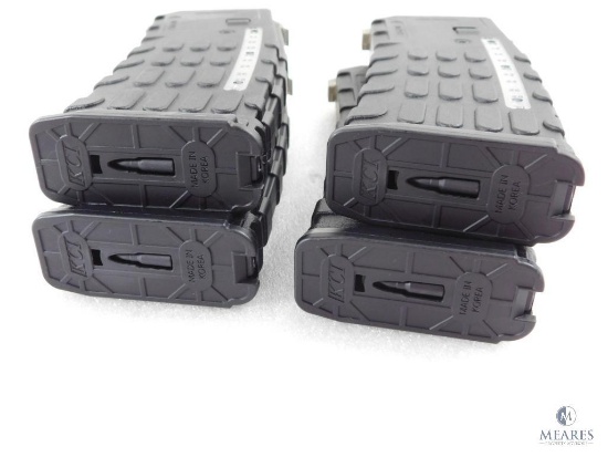 Lot of Four 30 Round AR15 5.56 / .223 REM Magazines with Clear Window for Round Count