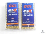 100 Rounds CCI Maxi-Mag .22 WMR Magnum 40 Grain TMJ Ammo