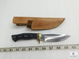 New Drop Point Fixed Blade Hunter Knife With Leather Sheath